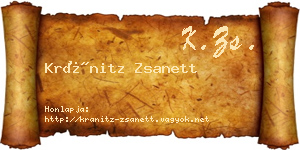 Kránitz Zsanett névjegykártya