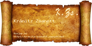 Kránitz Zsanett névjegykártya
