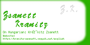 zsanett kranitz business card